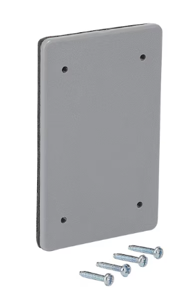 Photo 4 of 1-Gang Extra Duty Non-Metallic Low Profile While-In-Use Weatherproof Horizontal/Vertical Receptacle Cover, Gray | 4 in. Round Blank Metallic Weatherproof Cover, Gray | 4 in. Round Blank Non-Metallic Weatherproof Cover, Gray | 1-Gang Blank Non-Metallic Wea