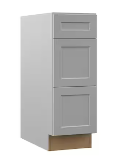 Photo 1 of Designer Series Melvern Assembled 12x34.5x23.75 in. Drawer Base Kitchen Cabinet in Heron Gray