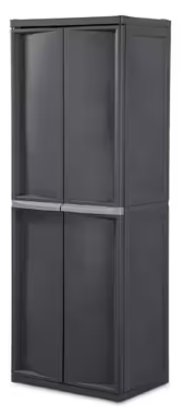 Photo 1 of Adjustable 4-Shelf Gray Storage Cabinet with Doors