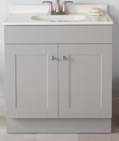 Photo 1 of  30-in Gray Single Sink Bathroom Vanity with White Cultured Marble Top