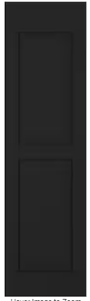 Photo 1 of 15 in. W x 59 in. H Americraft 2 Equal Raised Panel Exterior Real Wood Shutters Pair in Black