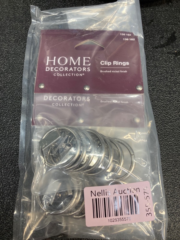 Photo 1 of 1-1/4 in. Clip Curtain Rings in Brushed Nickel (7 pc. - 3 pk.)