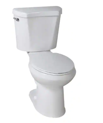 Photo 1 of 2-Piece 1.28 GPF High Efficiency Single Flush Elongated Toilet in White, Seat Included
