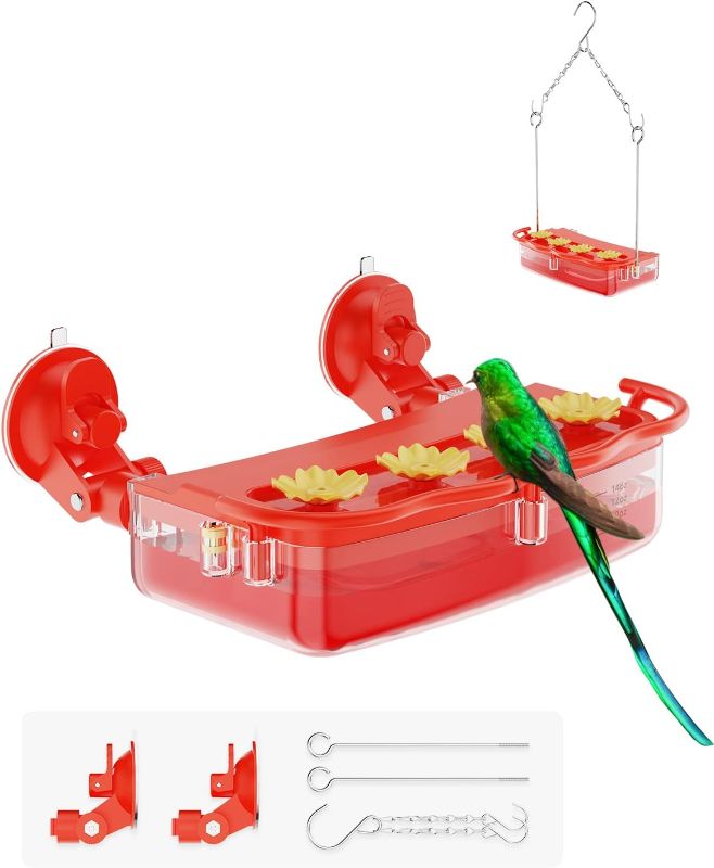 Photo 1 of Bilantan Window Hummingbird Feeder Strong Suction Cup, Hummingbird Feeders for Outdoors Hanging Ant and Bee Proof, Easy to Refill, Clean and Install
