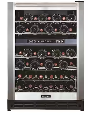 Photo 1 of 44 Bottle Dual Zone Wine Cooler in Stainless Steel