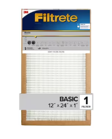 Photo 1 of Filtrete 12-in W x 24-in L x 1-in MERV 5 Basic Pleated Air Filter (5Pk)
