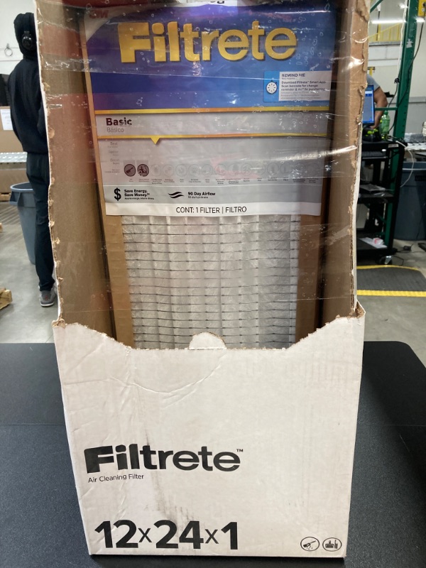 Photo 2 of Filtrete 12-in W x 24-in L x 1-in MERV 5 Basic Pleated Air Filter (5Pk)
