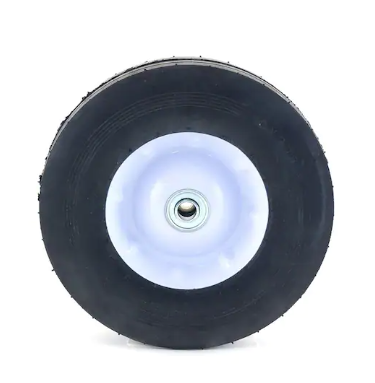 Photo 1 of 10 in. x 2.75 in. Flat Free Universal Hand Truck Wheel with 5/8 in. Ball Bering and Ribbed Tread
