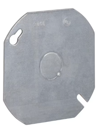 Photo 1 of 4 in. W Steel Metallic Flat Blank Octagon Cover with 1/2 in. KO in Center (13-Pack)
