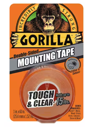 Photo 1 of Gorilla 1 in. x 1.67 yds. Tough and Clear Mounting Anti-Slip Double Sided Tape (4pk.)
