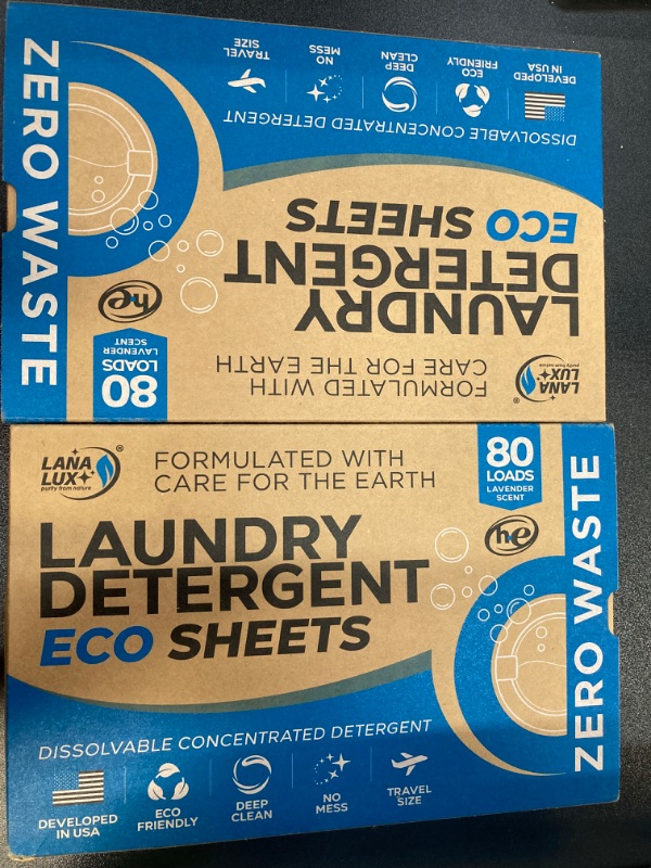 Photo 2 of Laundry Detergent Sheets - Laundry Sheets Detergent - Laundry Soap Sheets - Zero Plastic Jugs Natural Washer Sheets - No Mess Laundry Strips & Travel Laundry Detergent - 80 Loads User Friendly Sheets Lavender 80 Count - 2PK.