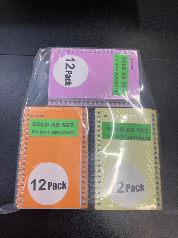 Photo 2 of Mintra Office Small Spiral Notebooks (3x5 Side Spiral 12pk, Pastel) - 3pk.
