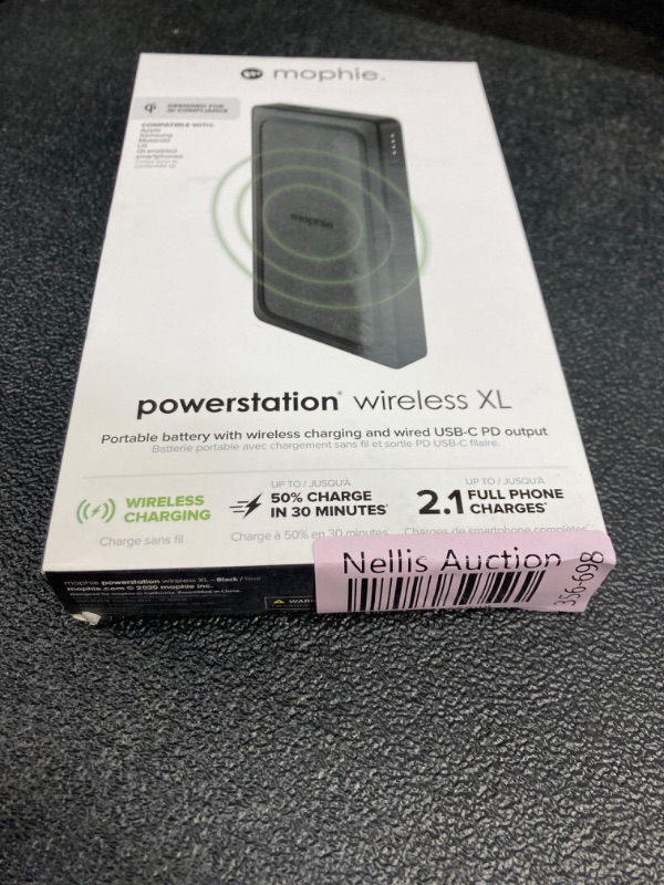 Photo 2 of mophie powerstation Wireless Power Delivery (PD) XL 10K Black – Large Internal Battery with Dynamic Charging Capabilities.