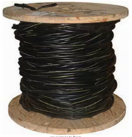 Photo 1 of 500 ft. 4/0-4/0-2/0 Black Stranded AL Triplex URD Cable
