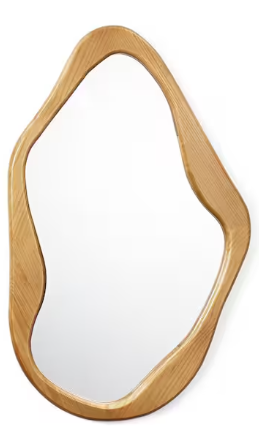 Photo 1 of 24.2 in. W x 39.2 in. H Pine Wood Framed Decorative Mirror
