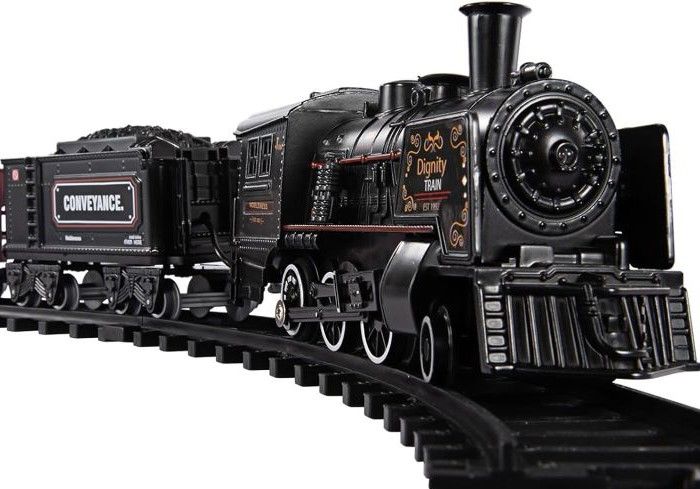 Photo 1 of BABY HOME Metal Alloy Model Train Set, Electric Train Toy for Boys Girls, with Realistic Train Sound?Lights and Smoke, Gifts for 3 4 5 6 7 8+ Year Old Kids
