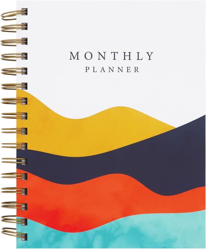 Photo 1 of 2022-2023 Monthly Planner - DRYEUUR Monthly & Weekly Academic Planner with Unique Label Design, 6.3"×8.4", Clear&Neat Plan Outline, Organized Planner (Mountain)
