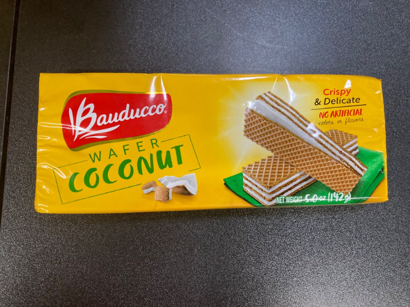 Photo 3 of Bauducco Coconut Wafers - Crispy Wafer Cookies With 3 Delicious, Indulgent Decadent Layers of Coconut Flavored Cream - Delicious Sweet Snack or Desert - 5.0oz (Pack of 2) Coconut 5.0 Ounce (Pack of 2) EXP 03/3/2025