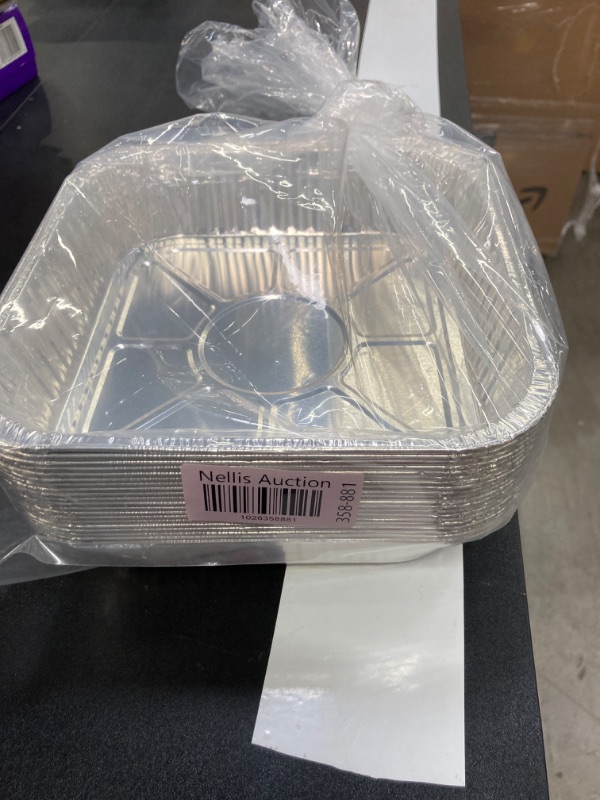 Photo 1 of 8 x 8 Square Aluminum Foil Pans?20Count??8 Inch Foil Pans?Recyclable & Disposable?Great for Baking Cakes, Roasting, Homemade breads
