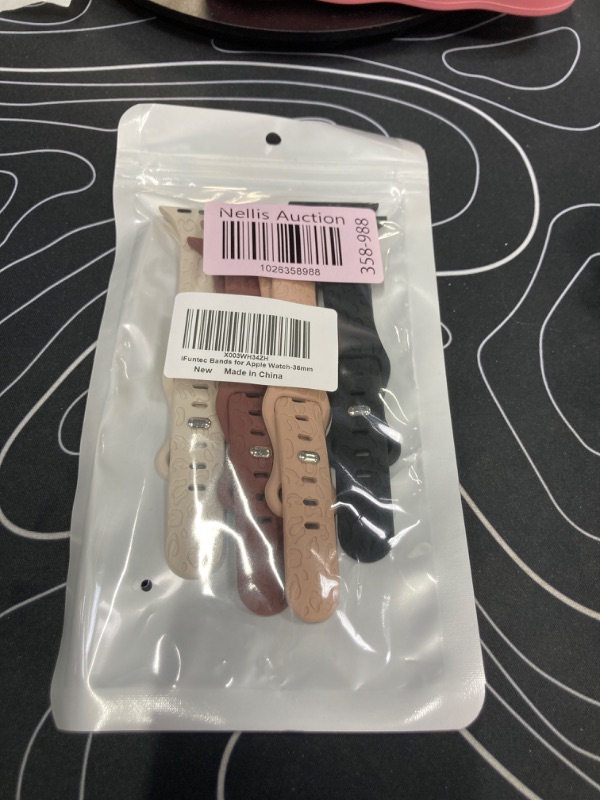 Photo 1 of 4-pack Leopard Engraved Band Compatible with Apple Watch Bands 38mm 40mm 41mm 44mm 45mm 42mm Women, Thin Slim Sport Wristbands for iWatch Ultra/Ultra 2 Series 9 8 7 6 5 4 3 2 1 SE Black/Smoke Purple/Milk Tea/Starlight 38/40/41mm