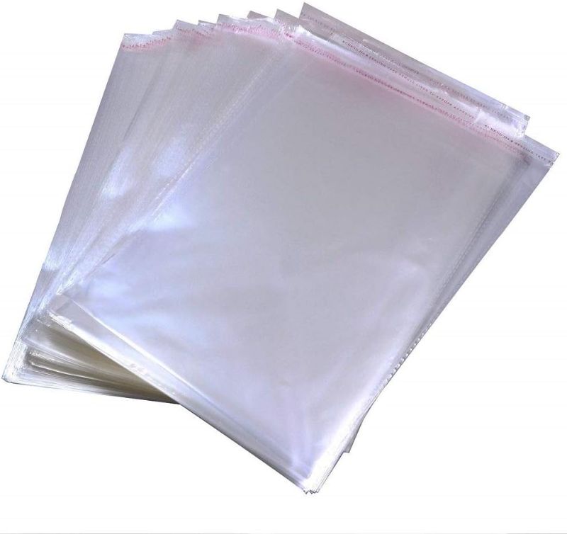 Photo 1 of 100 Pcs 12" x 16" Self Seal Clear Cellophane Bags Resealable Plastic Apparel Bags Perfect for Packaging Clothing, T-Shirt, Brochure, Prints, Handicraft Gift Bags