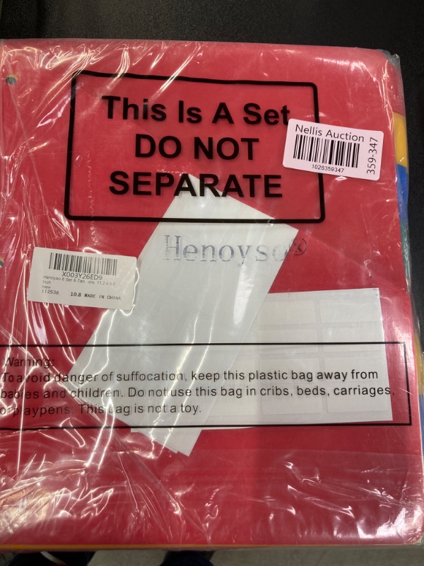 Photo 2 of Henoyso 8 Set 3 Ring Plastic Binder Dividers with 8 Tabs Index Dividers with 3 Hole Punch Expanding Binder Dividers with 2 Pockets Multicolor Page Dividers for 3 Ring Binder, 11.42 x 9.4 Inch