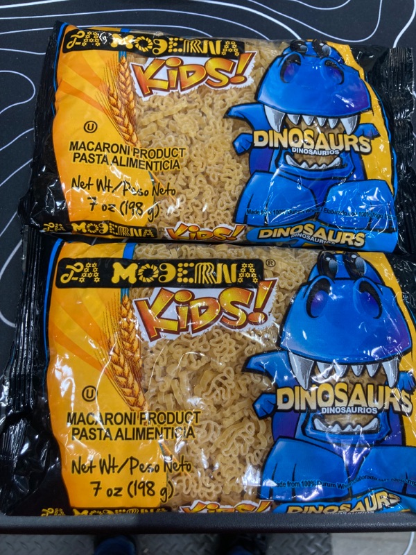 Photo 1 of **2 Pack** La Moderna Kids Dinosaur Pasta, Noodles, Durum Wheat, Protein, Fiber, Vitamins, 7 Oz