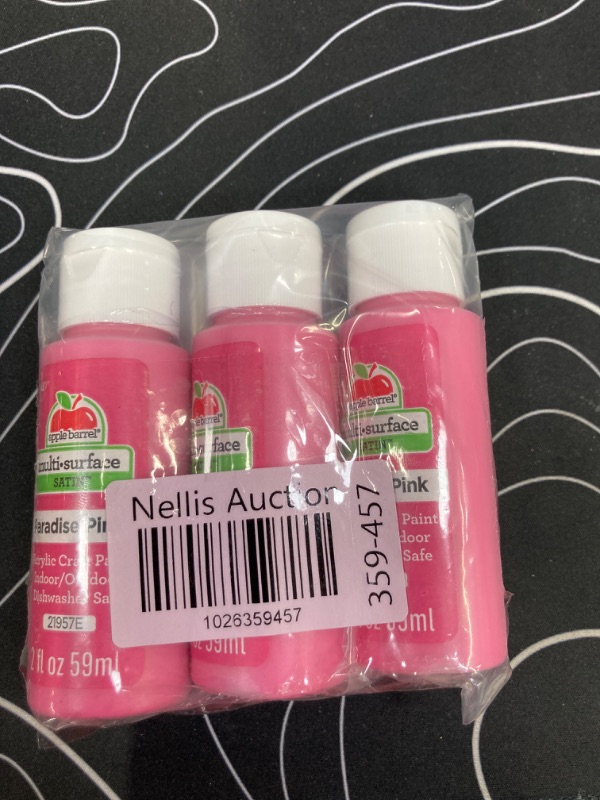 Photo 2 of **3 Pack** Apple Barrel Multi Surface Acrylic Paint, 2 oz, Paradise Pink 2 Fl Oz