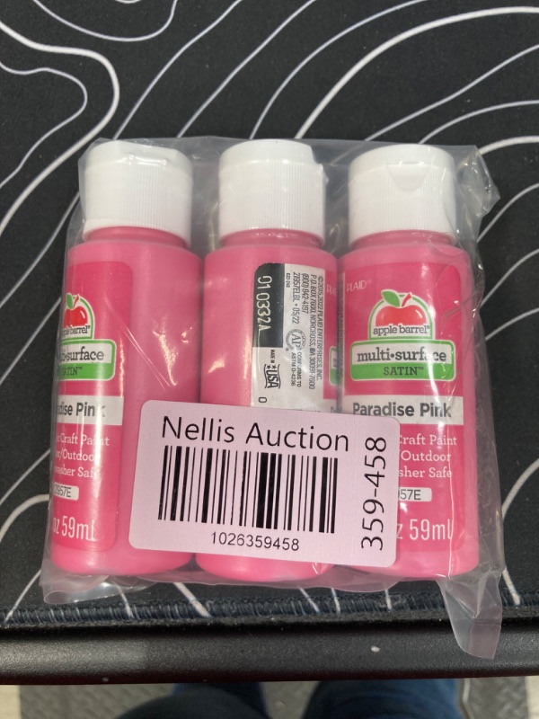 Photo 2 of **3 Pack** Apple Barrel Multi Surface Acrylic Paint, 2 oz, Paradise Pink 2 Fl Oz