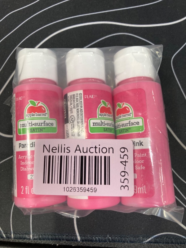 Photo 2 of **3 Pack** Apple Barrel Multi Surface Acrylic Paint, 2 oz, Paradise Pink 2 Fl Oz