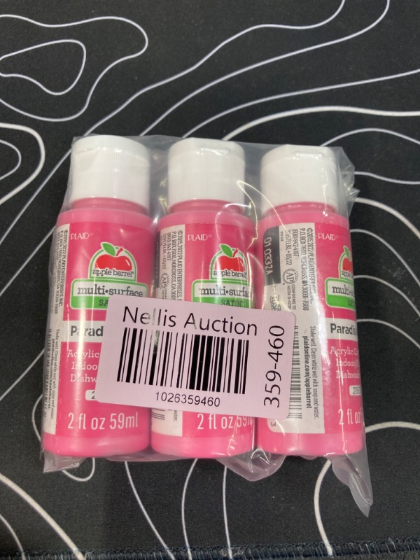 Photo 2 of **3 Pack** Apple Barrel Multi Surface Acrylic Paint, 2 oz, Paradise Pink 2 Fl Oz