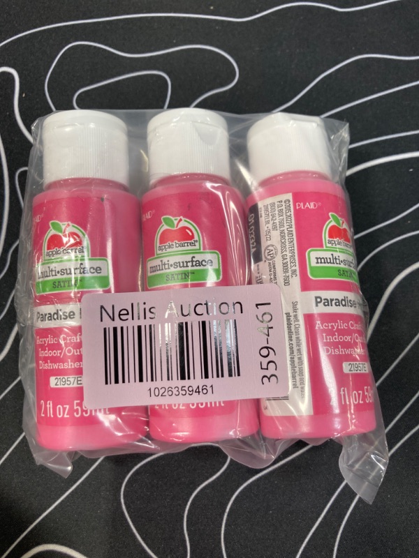 Photo 2 of **3 Pack** Apple Barrel Multi Surface Acrylic Paint, 2 oz, Paradise Pink 2 Fl Oz