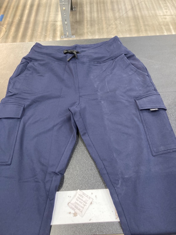 Photo 2 of **New Item, a little dirty**  BALEAF Women's Fleece Lined Jogger Pants Hiking Water Resistant Thermal High Waist Cargo Pockets Travel Winter Medium Blue