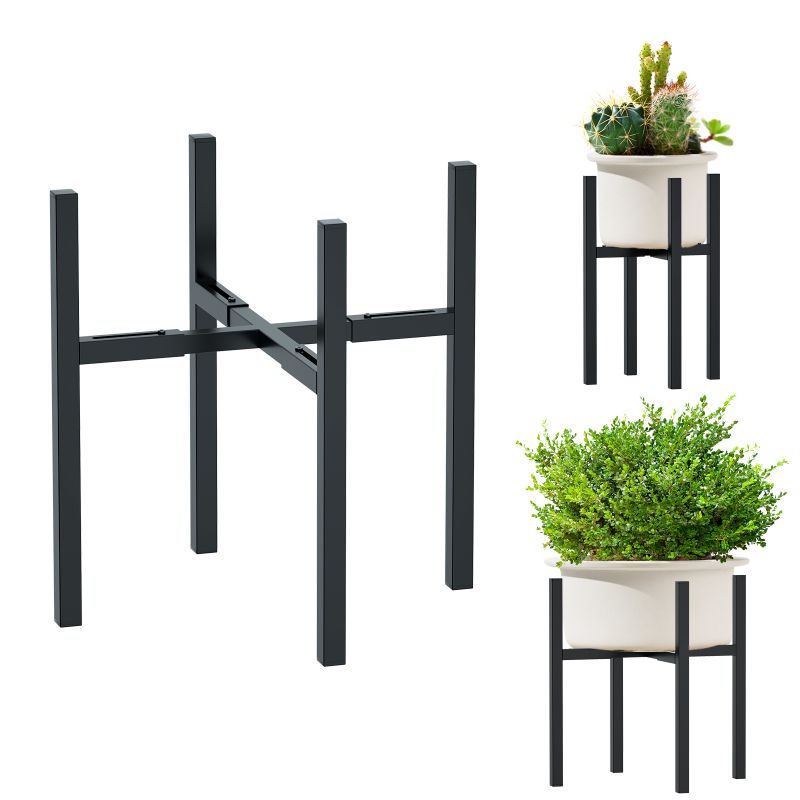 Photo 1 of **Small Scratches** Adjustable Metal Plant Stand Outdoor & Indoor Fits for 8-14 inches Plant Pot Stand Mid Century Modern Planter Pot Holder Corner Plant Stands