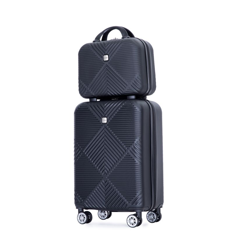 Photo 1 of **Small Scratches** Tripcomp Luggage Sets 2 Piece Suitcase Set (14/20/)Hardside Suitcase with Spinner Wheels Lightweight Carry On Luggage(Black)