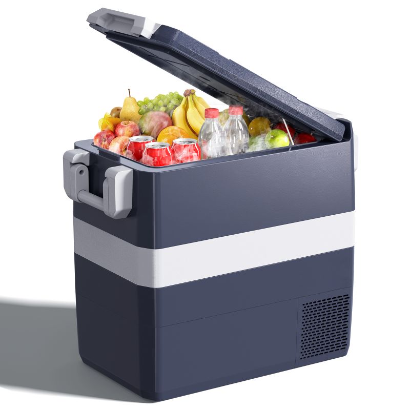 Photo 1 of Hcalory 50L Car Refrigerator, 53Qt Dual Zone Portable Freezer Cooler, 12/24V DC & 110-240V AC Car Fridge Electric Cooler, -4?-68? Cooling Range for Camping Truck RV Travel SUV Van Boat and Home Use