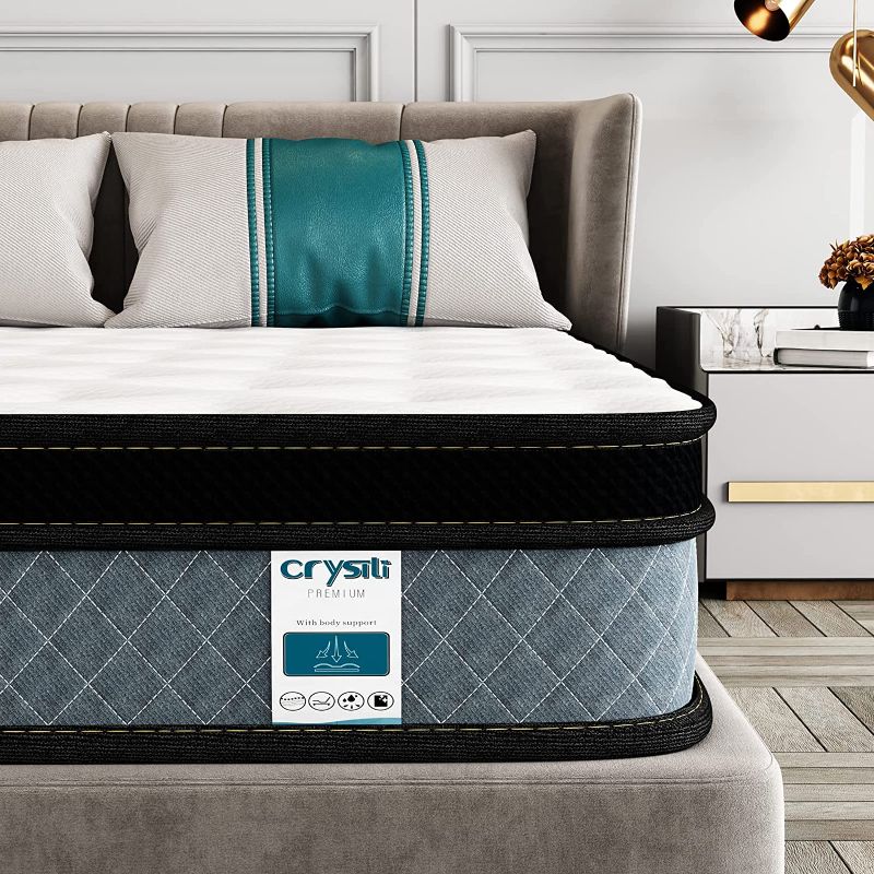 Photo 1 of 10" Twin Size Memory Foam Hybrid Mattress Crystli Pocket Innerspring Mattresses in a Box with Pressure Relief Edge Supportive 100-Night Trial 10-Year Support