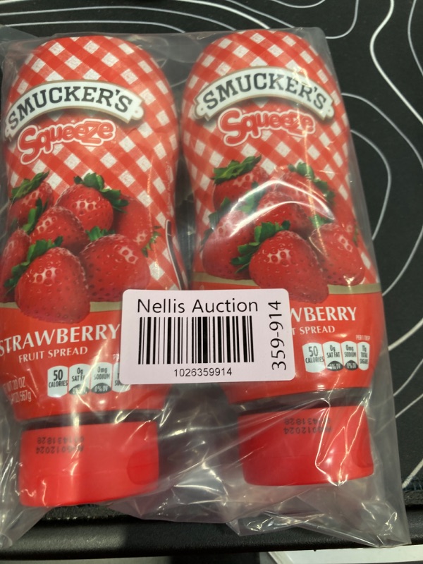 Photo 2 of **2 Pack, Expired 08/01/2024** Smucker's Strawberry Squeezable Fruit Spread, 20 Ounces Strawberry 20 Ounce 