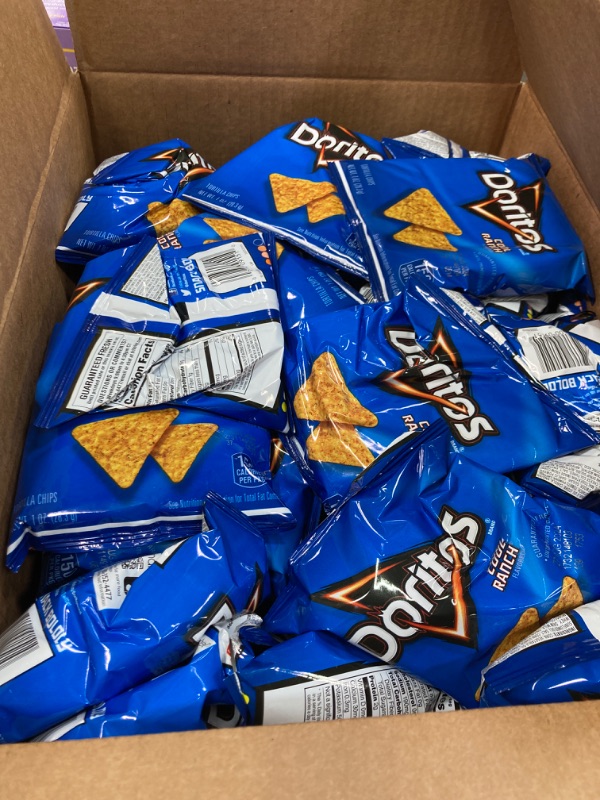 Photo 2 of **Expired 08/27/2024** Doritos Cool Ranch Flavored Tortilla Chips, 1 Ounce (Pack of 40) Ranch 2.5 Pound (Pack of 1)