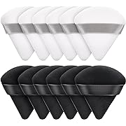 Photo 1 of AMMON 12PCS Powder Puff, Triangle Soft Makeup Powder Puff, Face Makeup Sponge Puff Velour Makeup Puff Pure Cotton Powder Puff for Loose Mineral Powder Cosmetic Body Contouring Tools (6 White 6 Black)
