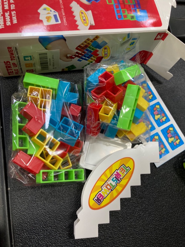 Photo 1 of Tetra Tower Game-32 PCS Tetra Tower Stacking Game,Family Board Game, Balance Stacking Block Game Great for Family, Parties, Travel, (32 PCS+22 Card)