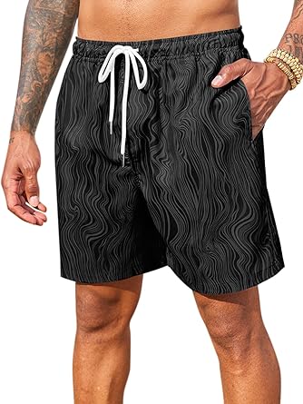 Photo 2 of Runcati Mens Swim Trunks Quick Dry Beach Shorts 6 Inch Swimwear Bathing Suit with Pockets