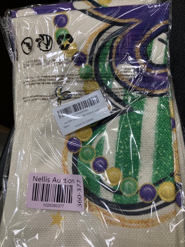 Photo 2 of ** PACK OF 3** AVOIN colorlife Mardi Gras Fleur de Lis Heart Bead Throw Pillow Cover, 12 x 20 Inch Holiday Party Cushion Case Decoration for Sofa Couch