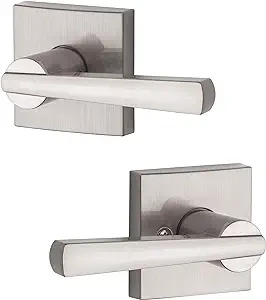 Photo 1 of 
Baldwin Spyglass , Interior Passage Door Reversible Lever for Hallway/Closet/Rooms, Non-Locking Door Handle With Microban Protection, in Satin Nickel