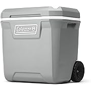 Photo 1 of Coleman 316 Series Insulated Portable Cooler with Heavy Duty Wheels, Leak-Proof Wheeled Cooler with 100+ Can Capacity, Keeps Ice for up to 5 Days, Great for Beach, Camping, Tailgating, Sports, & More