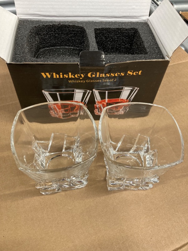 Photo 2 of 
PARACITY Whiskey Glasses Set of 2, 10 OZ Old Fashioned Cocktail Glass, Whiskey Glasses, Bourbon Glasses, Glasses for Scotch, Liquor Vodka, Bourbon, Whiskey... pack 2