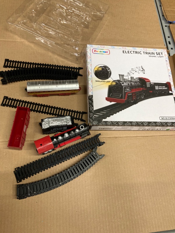 Photo 2 of Doloowee Mini Christmas Train ElectricTrain Set with Retro Classic Steam?18pcs? Light & Sounds, Gift for Kids, Boys & Girls 3-6 Years 18 Pcs pack 4