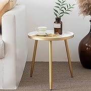 Photo 1 of  Bed Side Table Ideal for Any Room, Living Room, Bedroom,Metal Structure Small Round Side Table Great for Small Spaces