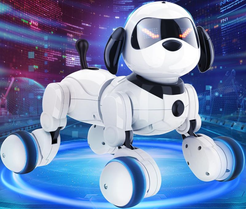 Photo 1 of Smart Robots Dog Toy for Kids, Remote and APP Control, Programmable Interactive RC Robotics Pets with Voice Control, Sing Dance & Touch Function and LED Eyes, Present for Boys and Girls