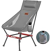 Photo 1 of AnYoker Camping Chair, Compact Backpacking Chair, Portable Folding Chair, Beach Chair with Side Pocket and headrest, Lightweight Hiking Chair 188ZZ-SJBA?Gray?